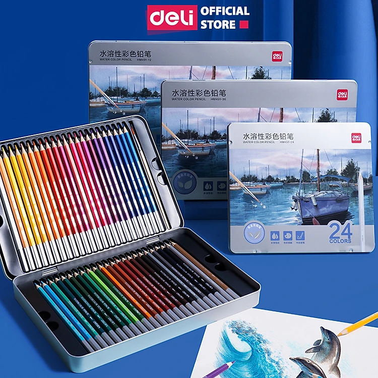 Bút Chì Màu Gốc Nước Cao Cấp Deli