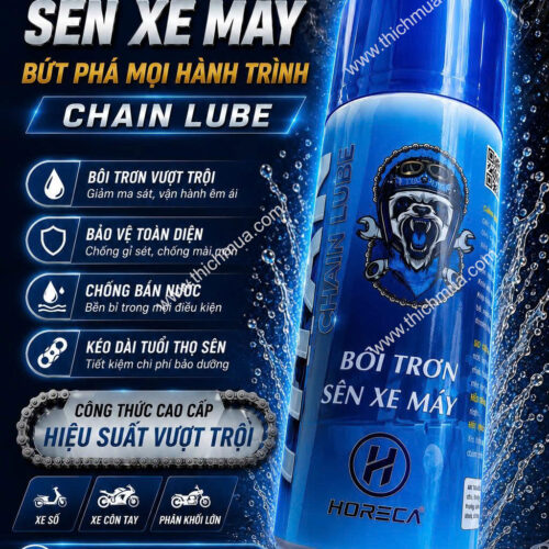 Chai xịt dưỡng bôi trơn sên xích xe máy Horeca 400ml