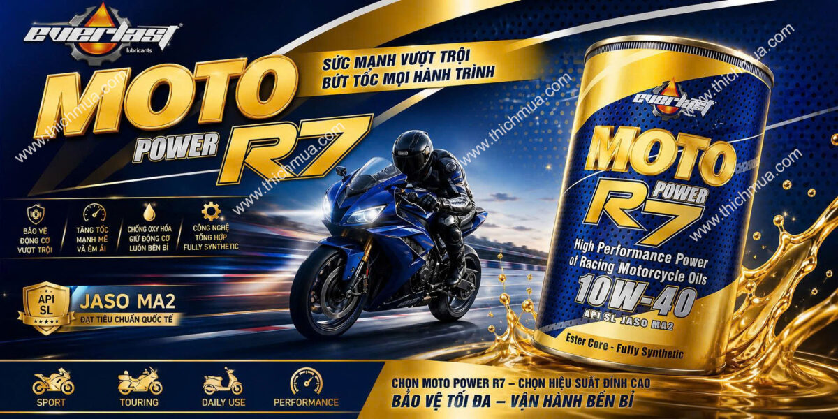 Dầu nhớt MOTO R7 10W40 SL 1 lít.