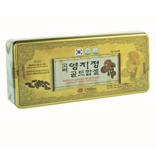 Viên Chiết Xuất Nấm Linh Chi Hàn Quốc KGS - Korean Linhzhi Mushroom Etract Gold Capsule 830mg x 120 Viên Hộp Thiếc