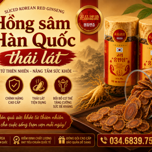 Hồng sâm Hàn Quốc thái lát